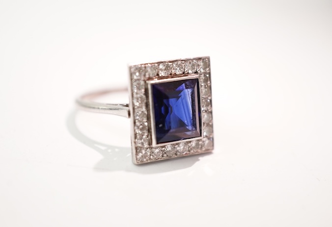 An Art Deco sapphire and diamond ring, 1920s
